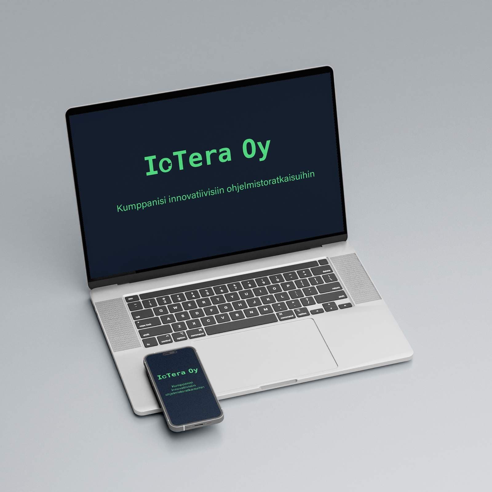 IoTera Oy:n logo mockupissa